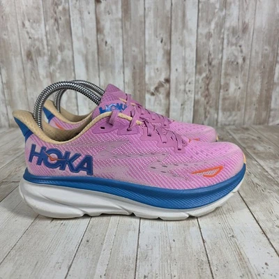 Hoka Clifton 9 Womens Running Shoes Lavender Blue Athletic Sneakers Size 6.5 - Image 1 of 4