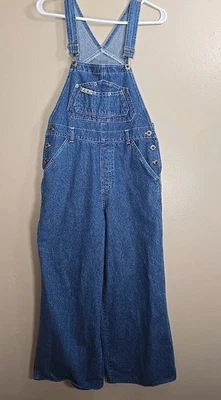 Pink Ink Denim Carpenter Overalls Womens Size 3 Wide Leg - Image 1 of 4