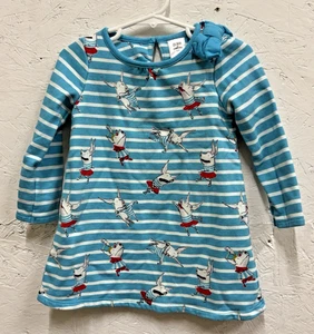 Gymboree Olivia the Pig Collection Turquoise Striped Dress Size 2T Cute!! - Picture 1 of 3