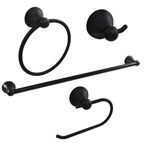 4 Piece Bathroom Hardware Accessories Set with 24" Towel Bar - Oil Rubbed Bronze