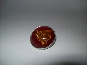 Vintage H.A. Chapman Cabeza de Caballo Brida Roseta Cúpula de Vidrio, ROJO - Imagen 1 de 11