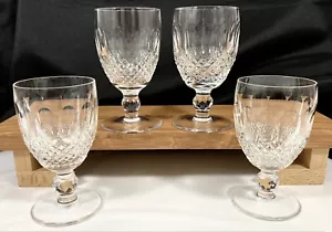 4 Waterford Crystal COLLEEN Short Stem CLARET Wine Glasses 4 3/4" Set Vtg ~ MINT - Picture 1 of 11