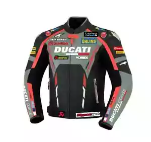 Ducati Cowhide Leather Men Protective Armour Motorcycle Motorbike Riding Jacket - Picture 1 of 5