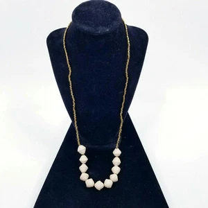 Thirty One Womens Necklace Bead Gold Tone Cream Romantic Long  - Bild 1 von 10