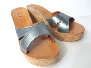 K JACQUES St Tropez Kyoto EUR 39 EE. UU. 7,5 M Cuero Azul Plataforma Sandalia Zapato - Imagen 1 de 7