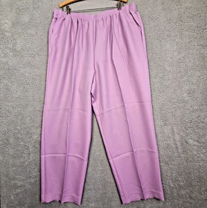 Alfred Dunner Womens Dress Pant 24W Lilac Purple Pull On Pockets New - Picture 1 of 15