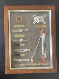 Vintage Sailing Knots Key Hook Box Shadow Box Wall Mount - Picture 1 of 24