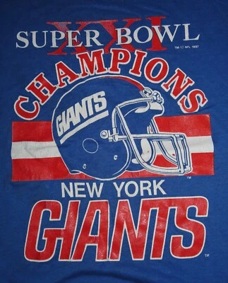 Vintage 1987 NEW YORK GIANTS SUPER BOWL XXI CHAMPIONS HELMET (LG) T-Shirt - Image 1 of 3