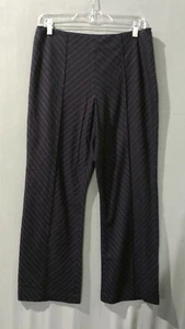 Preston & York - ladies black pinstripe stretch dress pants poly ray spndx - 12P - Picture 1 of 4