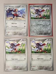 3x Pawniard 148/197 (1 holo inverso) y 1x Bisharp 149/197 Llamas de Obsidiana Casi Nuevo - Imagen 1 de 1