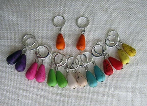 Turquoise Howlite Silver Filed Earrings. - Picture 1 of 11