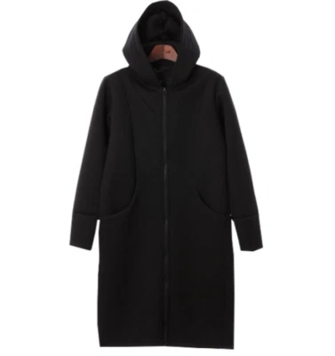 Punk Men's Long Cardigan Hoodie Coats Zip Up Gothic Jacket Casual Trench Hooded - Image 1 of 4