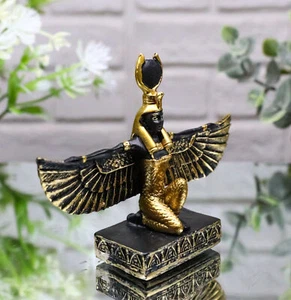 Egyptian Goddess Of Motherhood Isis With Open Wings Dollhouse Miniature Statue - Picture 1 of 9