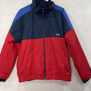 Vintage CB SPORTS Ski Jacket 3 in 1 Men M Nylon Fleece Color Block Red Blue 80s - Picture 1 of 17