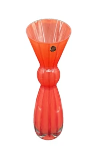 Rosenthal Studio-Line Germany Abstract Red Pink Glass Vertical Stripe 11" Vase - Picture 1 of 10
