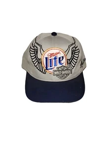 Harley Davidson Rusty Wallace Miller Lite Racing Snapback Hat Cap 1999 Chase Vtg - Picture 1 of 10