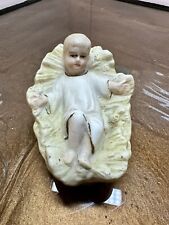 Antique Christmas Nativity Baby Jesus in manager chalk religious