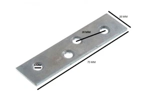 Flat Mending Repair Plate 75mm X 19mm X 2mm 5mm Dia. Hole BZP Pack Of 10 - Picture 1 of 1