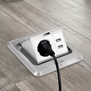 Sockel Wasserdichte Dreifach Sockel 2 x USB Boden Steckdosen Küche Arbeitsplatte - Bild 1 von 13