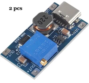 2pcs MT3608 USB-C : 2A DC-DC Step Up 2-24V : Adjustable Converter Boost Module - Picture 1 of 3