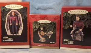 Vintage Star Trek Next Generation Hallmark Ornaments Data, Riker, Picard 1995,96,97 - Bild 1 von 21