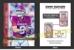 2023 NEW! Dillon Gabriel Art Cards Editions & Originals Football Card Oklahoma