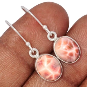 Natural Natrolite 925 Sterling Silver Earrings Jewelry CE46165 - Picture 1 of 1