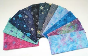 Tela Batik, estrellas, 100% algodón, Qq, HM, M, artesanía, retazos de acolchado - Imagen 1 de 14