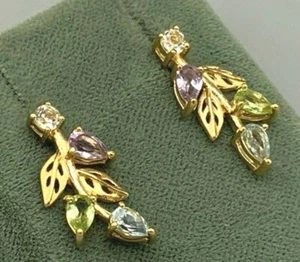 Ohrstecker  Amethyst, Blautopas & Peridot 925er Silber - Bild 1 von 12
