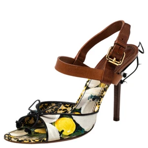 Louis Vuitton Multicolor Canvas and Leather Flower Fields Sandals Size 38 - Picture 1 of 9