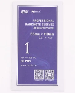 50 Piezas 55mm*110mm Papel Monedero Fundas Soporte Transparente Colección Bolsa 1# - Imagen 1 de 3