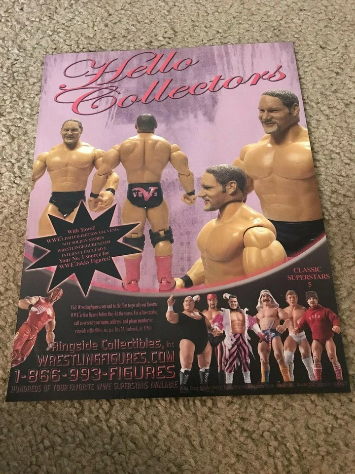WWE CLASSIC SUPERSTARS 2005 serie 5 anuncio impreso exclusivo junto al anillo toalla Val Venis Foto 1 de 1