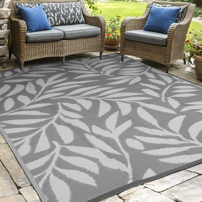 Outdoor Rug, 9x18ft Waterproof Reversible Mat Indoor Outdoor Rugs Carpet, Sma... - Image 1 of 4