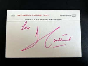 DAME BARBARA CARTLAND - BEST SELLING NOVELIST - SIGNED CORRESPONDENCE CARD - Picture 1 of 1