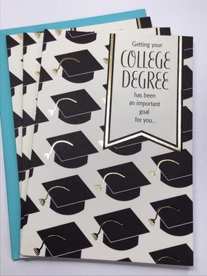 3 Hallmark Collage Degree Graduation Card FOR ANYONE Family Friend Him Her Cards - Image 1 of 4