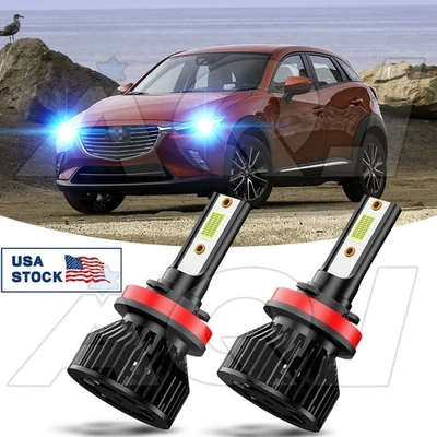 For Mazda CX-3 2016-2019 - 2x H11 8000K Ice Blue LED Headlight Bulbs Low Beam Foto 1 de 4