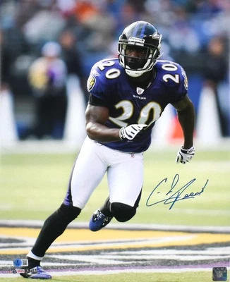 Foto de carrera firmada por Ed Reed de los Baltimore Ravens 16x20 - Beckett con holograma *azul Foto 1 de 2