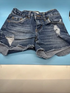 Levi's Blue Denim Shorty Shorts Girls Size 8 - Picture 1 of 4
