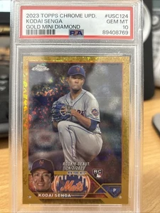 Mini refractor de diamante dorado Topps Chrome Update 2023 Kodai Senga/50 (RC) PSA 10 - Imagen 1 de 2