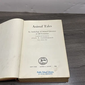 Animal Tales By Ivan Sanderson 1946 Antique Hardcover - Picture 1 of 10
