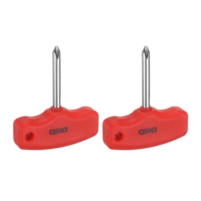2 peças chave de fenda PH2 T-Handle Phillips #2 chaves de fenda magnéticas CR-V vermelho - Imagem 1 de 4