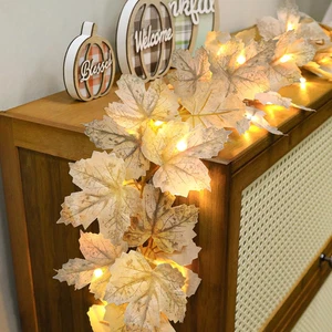 Lighted Fall Garland - 2 Pack, 13Ft 40LED Battery Operated Autumn Decor - Picture 1 of 6