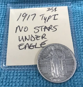 1917 Standing Liberty Quarter Type 1 - Picture 1 of 7