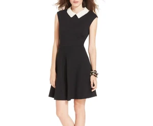 Betsey Johnson Etuikleid Perlenkragen ärmellos Größe 10 Damen schwarz Strick - Bild 1 von 12