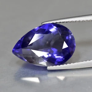 5.81Ct Pear_Extreme 100% Natural Vivid Blue Iolite Loose Gemstone - Picture 1 of 1