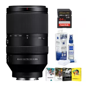 Sony FE 70-300mm f/4.5-5.6 G OSS E Mount Telephoto Zoom Lens Bundle - Picture 1 of 7