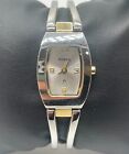 Fossil F2 Womens Watch Es-9646 Two Tone Case Dial Silver Tone Case Band
