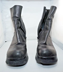 Stivali Steve Madden Patrice 8,5 in pelle nera vintage tacco grosso punta quadrata - Foto 1 di 5