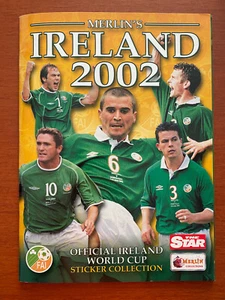 MERLIN IRLANDA 2002 Adesivo Coppa del Mondo di calcio ALBUM + POSTER Robbie Roy Keane + - Foto 1 di 21