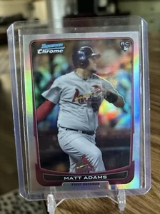 2012 Bowman Draft Chrome MATT ADAMS Refractor #/300 Rookie ST. Louis Cardinals - Picture 1 of 2